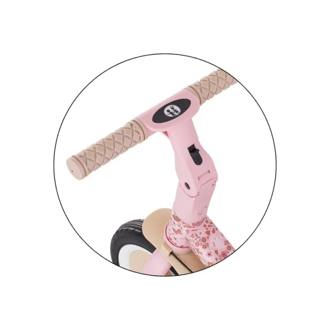 Tricicleta, Petite&Mars, Turbo, Editie limitata, 5 in 1, Multifunctionala, Vehicul de impins, Bicicleta cu/fara pedale, Cu maner de ghidaj, Detasabil, Roti din cauciuc, Pana la 25 kg, 1.5-5 ani, Rosy Wilderness BYN613359