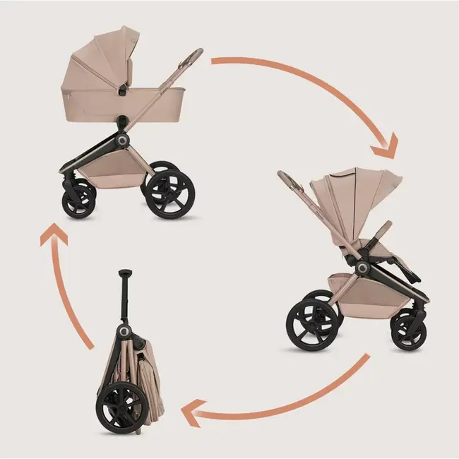 Carucior 2 in 1, Lionelo, Freya, Landou si salteluta ventilate, Pliabil, Reglare spatar-3 pozitii, Suport de picioare-4 pozitii, Maner reglabil-3 pozitii, Adaptori inclusi compatibili cu Cybex, Maxi-Cosi, Kiddy, Avionaut, Sustine 22 kg, 0luni+, Bej BYNLO