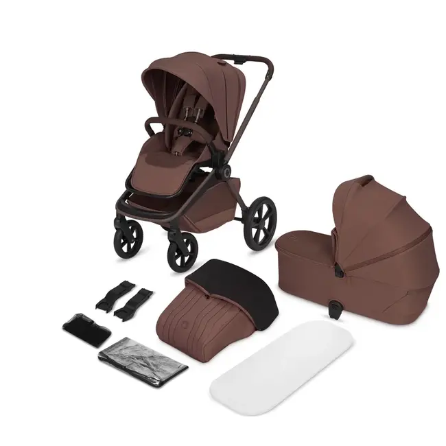 Carucior 2 in 1, Lionelo, Freya, Landou si salteluta ventilate, Pliabil, Reglare spatar-3 pozitii, Suport de picioare-4 pozitii, Maner reglabil-3 pozitii, Adaptori inclusi compatibili cu Cybex, Maxi-Cosi, Kiddy, Avionaut, Sustine 22 kg, 0luni+, Maro BYNLO