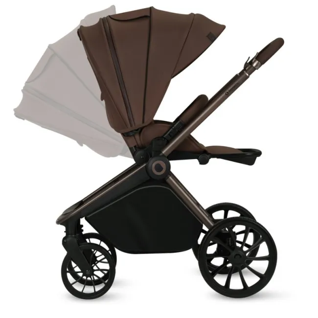 Carucior 3 in 1, Lionelo, Mika Plus, Cadru din aluminiu, Cu landou intarit si salteluta moale, Cu scoica auto testata ADAC, Reversibil, Cu sistem de ventilatie 3D, Cu accesorii, Pana la 22 kg, EN1888-1 EN1888-2 EN1466 ECE R129, Mocha Mousse BYNLO-MIKA_PLU