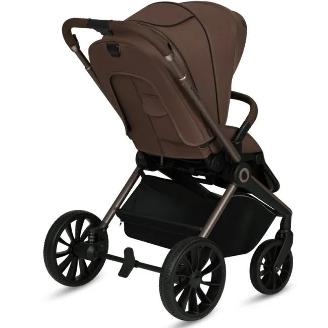Carucior 3 in 1, Lionelo, Mika Plus, Cadru din aluminiu, Cu landou intarit si salteluta moale, Cu scoica auto testata ADAC, Reversibil, Cu sistem de ventilatie 3D, Cu accesorii, Pana la 22 kg, EN1888-1 EN1888-2 EN1466 ECE R129, Mocha Mousse BYNLO-MIKA_PLU