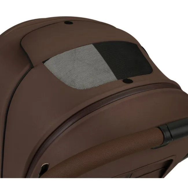 Carucior 3 in 1, Lionelo, Mika Plus, Cadru din aluminiu, Cu landou intarit si salteluta moale, Cu scoica auto testata ADAC, Reversibil, Cu sistem de ventilatie 3D, Cu accesorii, Pana la 22 kg, EN1888-1 EN1888-2 EN1466 ECE R129, Mocha Mousse BYNLO-MIKA_PLU