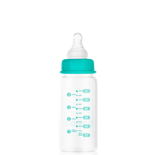 Biberon din sticla anticolici baboo - gat stramt, 120 ml, 0 luni+ new ba3-124