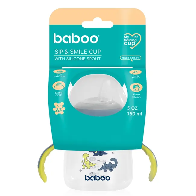 Cana baboo cu tetina din silicon, blue haze, 150 ml, 6 luni+ ba8-144