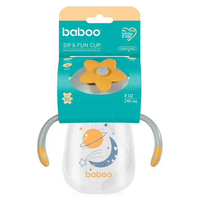 Cana baboo cu tetina din silicon, blue haze, 240 ml, 9 luni+ ba8-146