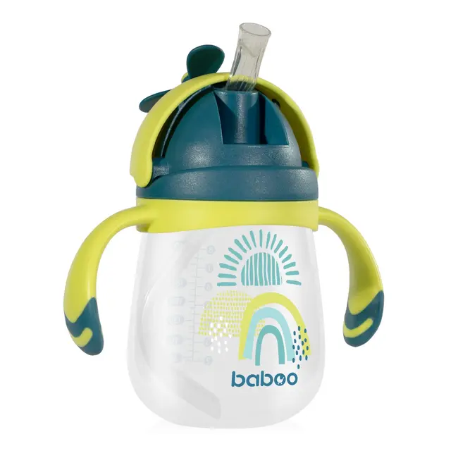 Cana baboo cu tetina din silicon, lagoon fiesta, 240 ml, 9 luni+ ba8-147
