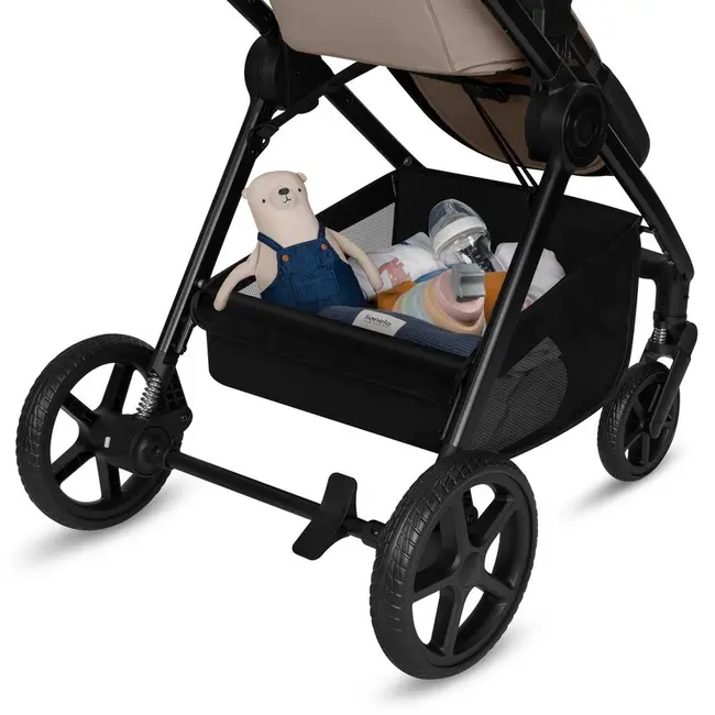 Carucior 3 in 1, Lionelo, Greet, Pana la 15 kg, Cadru aluminiu, Cu landou si salteluta moale, Cu scoica auto, Reversibil, Cu accesorii, Maner, suport pentru picioare, spatar reglabile, Bej BYNLO-GREET_BEIGE_TAUPE