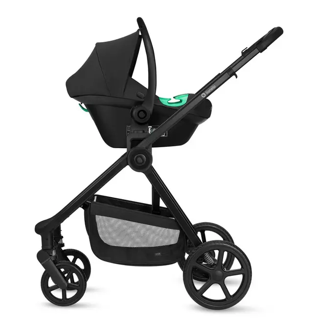 Carucior 3 in 1, Lionelo, Greet, Pana la 15 kg, Cadru aluminiu, Cu landou si salteluta moale, Cu scoica auto, Reversibil, Cu accesorii, Maner, suport pentru picioare, spatar reglabile, Negru BYNLO-GREET_BLACK_ONYX