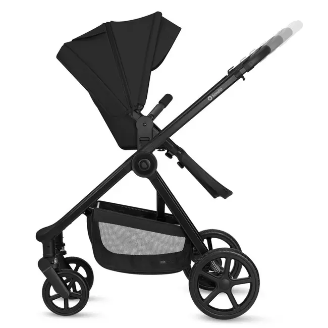 Carucior 3 in 1, Lionelo, Greet, Pana la 15 kg, Cadru aluminiu, Cu landou si salteluta moale, Cu scoica auto, Reversibil, Cu accesorii, Maner, suport pentru picioare, spatar reglabile, Negru BYNLO-GREET_BLACK_ONYX