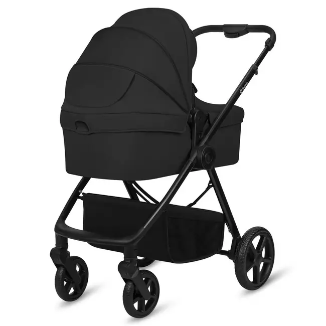 Carucior 3 in 1, Lionelo, Greet, Pana la 15 kg, Cadru aluminiu, Cu landou si salteluta moale, Cu scoica auto, Reversibil, Cu accesorii, Maner, suport pentru picioare, spatar reglabile, Negru BYNLO-GREET_BLACK_ONYX