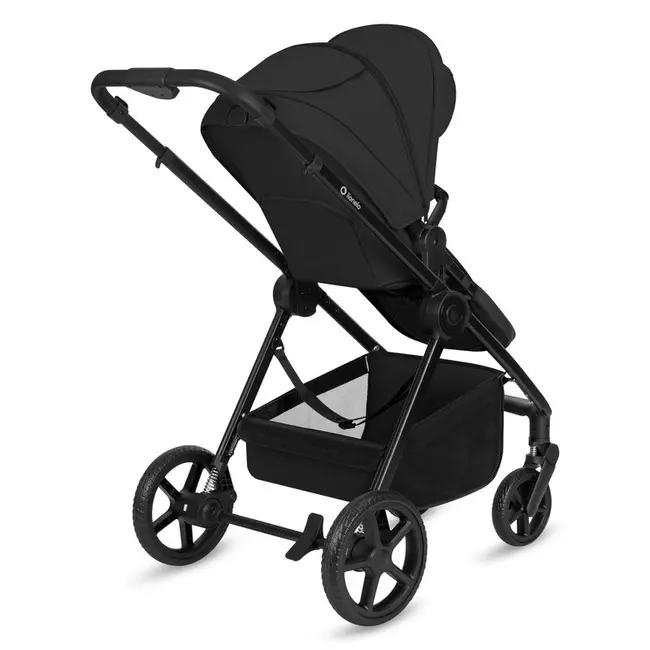 Carucior 3 in 1, Lionelo, Greet, Pana la 15 kg, Cadru aluminiu, Cu landou si salteluta moale, Cu scoica auto, Reversibil, Cu accesorii, Maner, suport pentru picioare, spatar reglabile, Negru BYNLO-GREET_BLACK_ONYX