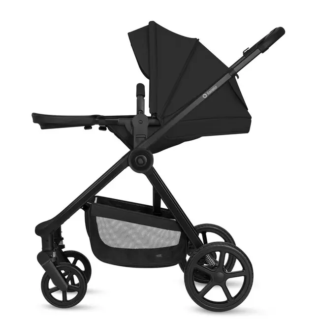 Carucior 3 in 1, Lionelo, Greet, Pana la 15 kg, Cadru aluminiu, Cu landou si salteluta moale, Cu scoica auto, Reversibil, Cu accesorii, Maner, suport pentru picioare, spatar reglabile, Negru BYNLO-GREET_BLACK_ONYX