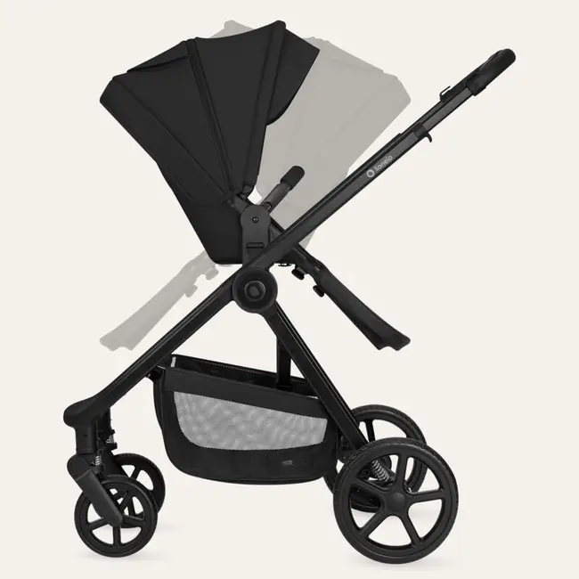 Carucior 3 in 1, Lionelo, Greet, Pana la 15 kg, Cadru aluminiu, Cu landou si salteluta moale, Cu scoica auto, Reversibil, Cu accesorii, Maner, suport pentru picioare, spatar reglabile, Negru BYNLO-GREET_BLACK_ONYX