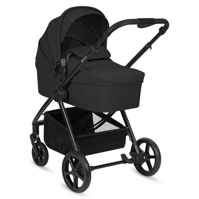 Carucior 3 in 1, Lionelo, Greet, Pana la 15 kg, Cadru aluminiu, Cu landou si salteluta moale, Cu scoica auto, Reversibil, Cu accesorii, Maner, suport pentru picioare, spatar reglabile, Negru BYNLO-GREET_BLACK_ONYX