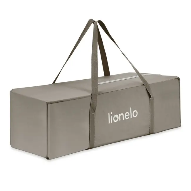 Patut multifunctional, Lionelo, Mila, 2 in 1, Saltea 4 cm cu spuma T25, 2 niveluri de inaltime, Pliere rapida, Intrare laterala, Geanta de transport inclusa, 0-36 luni, Pana la 15 kg, Bej Taupe BYNLO-MILA_BEIGE_TAUPE