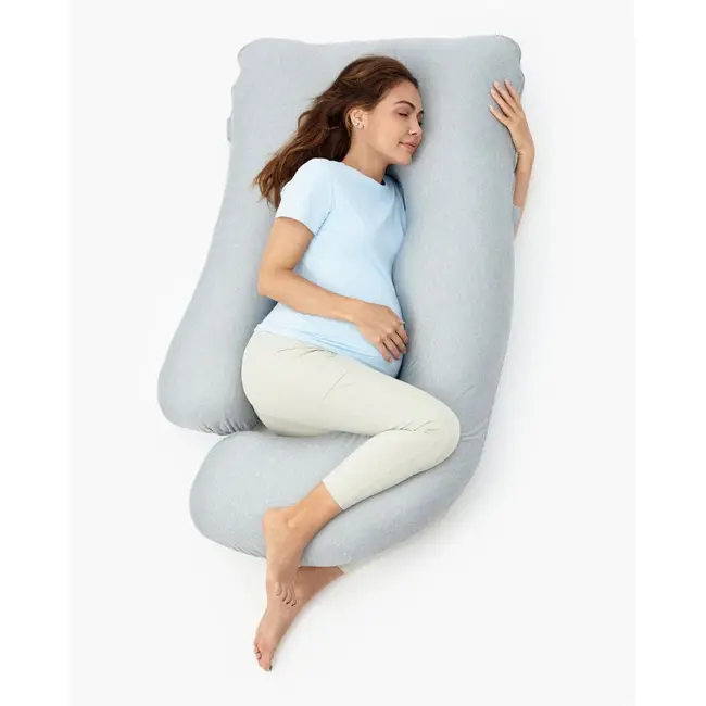 Perna gravide Momcozy in forma de U Light Grey