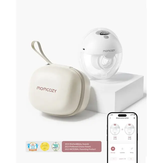Pompa de san Momcozy Hands-free M5 Smart Grey, control prin aplicatie