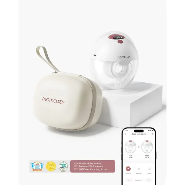 Pompa de san Momcozy Hands-free M5 Smart Red, control prin aplicatie