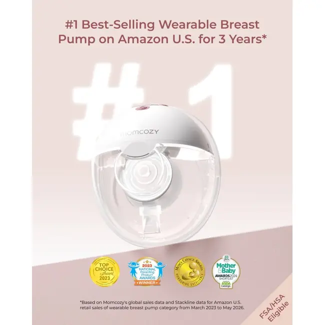 Pompa de san Momcozy Hands-free M5 Smart Red, control prin aplicatie