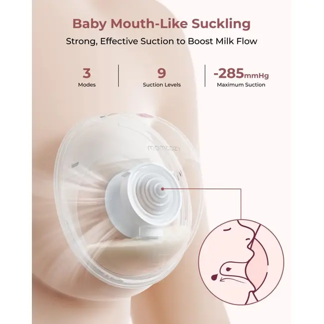 Pompa de san Momcozy Hands-free M5 Smart Red, control prin aplicatie
