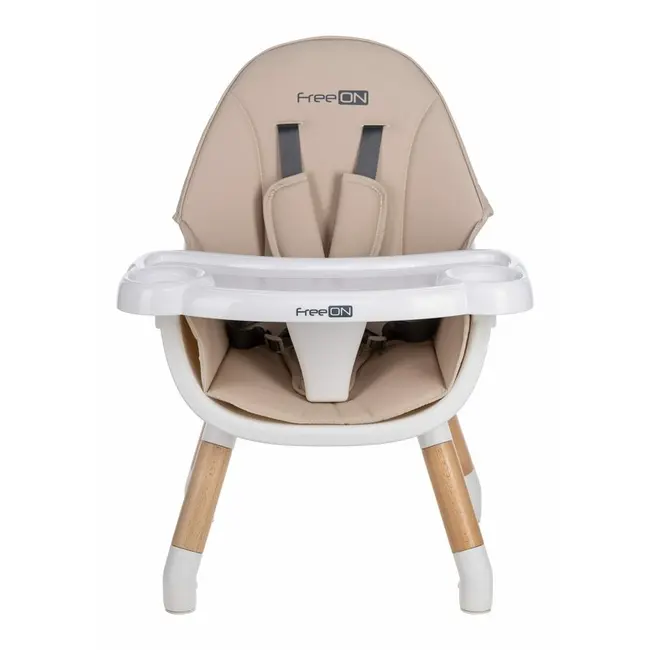 Scaun de masa, FreeON, Eos, 3 in 1, Multifunctional, Cu tavita reglabila si detasabila, Conform cu standardul european de securitate EN 14988:2017+A1:2020, Beige BYN88926