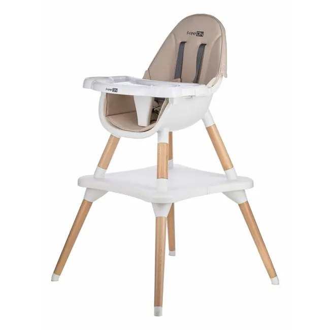 Scaun de masa, FreeON, Eos, 3 in 1, Multifunctional, Cu tavita reglabila si detasabila, Conform cu standardul european de securitate EN 14988:2017+A1:2020, Beige BYN88926