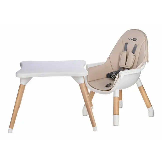 Scaun de masa, FreeON, Eos, 3 in 1, Multifunctional, Cu tavita reglabila si detasabila, Conform cu standardul european de securitate EN 14988:2017+A1:2020, Beige BYN88926
