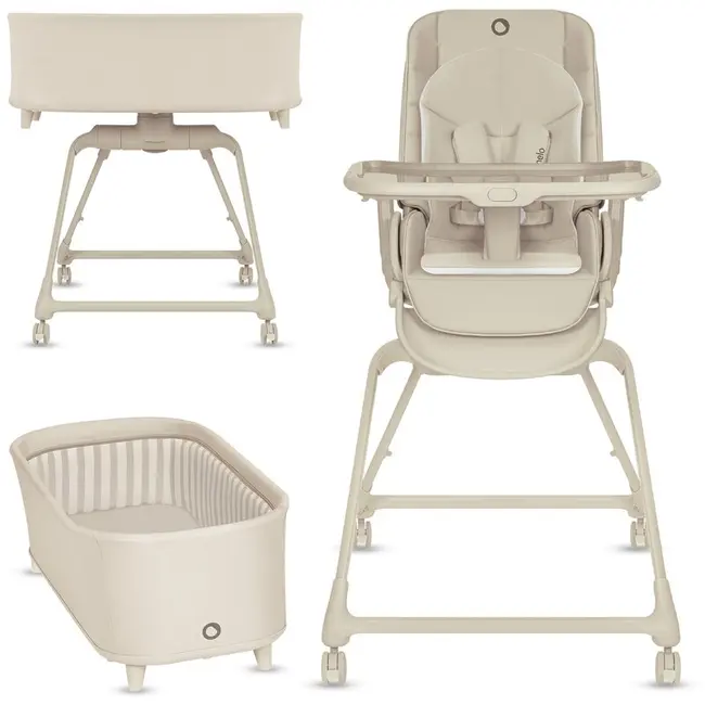 Set multifunctional cu patut, sezlong si scaun de masa, Lionelo, Maddie, Functie 360, Pliere rapida, Roti incluse, Reglaj pentru sezut si suportul de picioare, Husa detasabila, lavabila, 0-36 luni, Pana la 15 kg, Bej BYNLO-MADDIE_SET_BEIGE