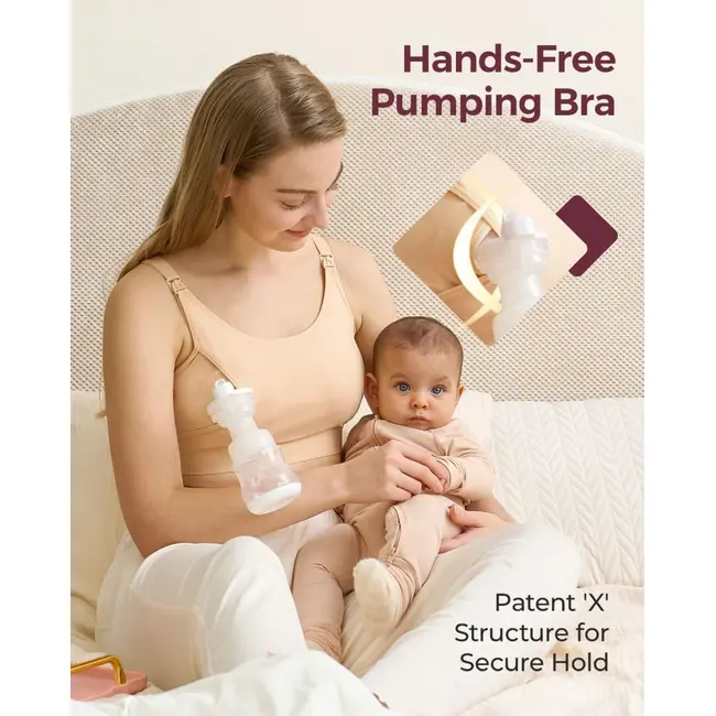 Sutien alaptare Momcozy pentru pompa de san Hands-free YN08 Skin M