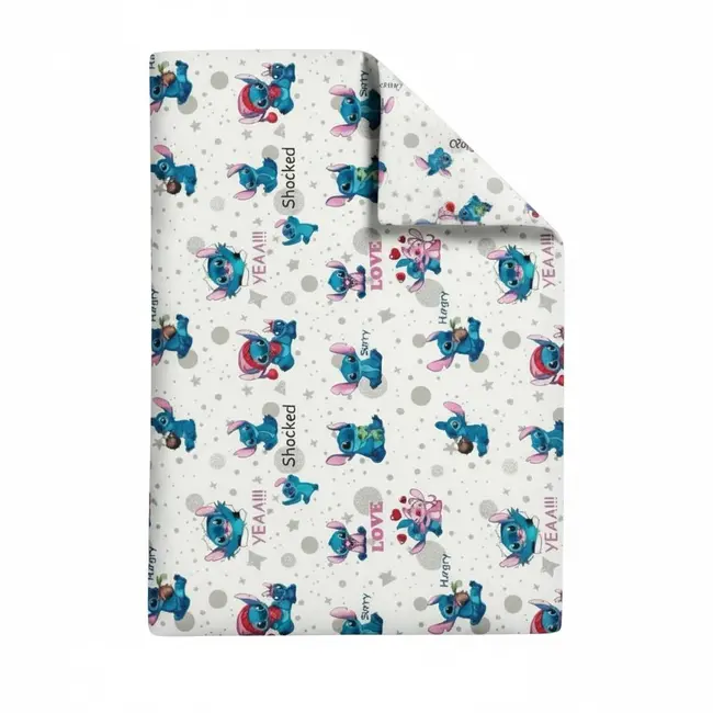 Set 6 piese Lenjerie Angel si Stitch 2-6 ani + Protectie Impermeabila + Pilota + Perna - ASC6427968021306