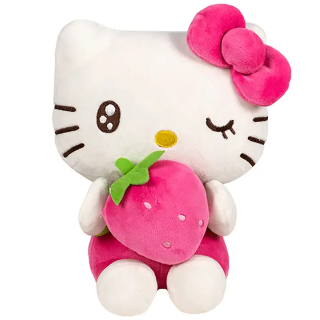 Jucarie din plus Hello Kitty cu capsuna, 22 cm