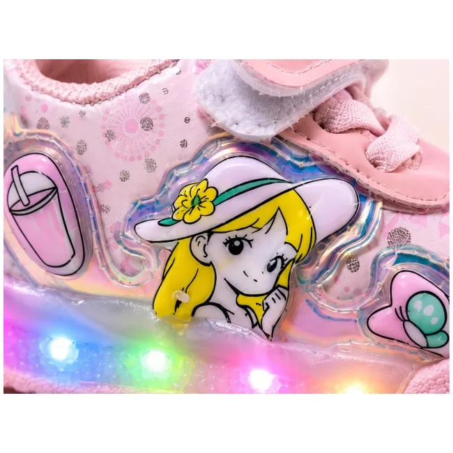 Pantofi sport cu luminite, model cocktail, piele ecologica, fete, roz ad30-8-7-2
