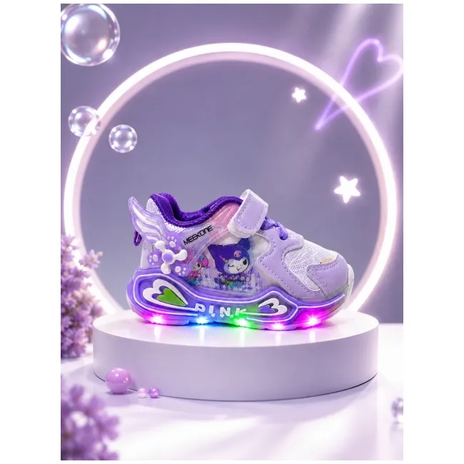 Pantofi sport cu luminite, model cu holograma, piele ecologica, fete, mov ad30-8-7-3