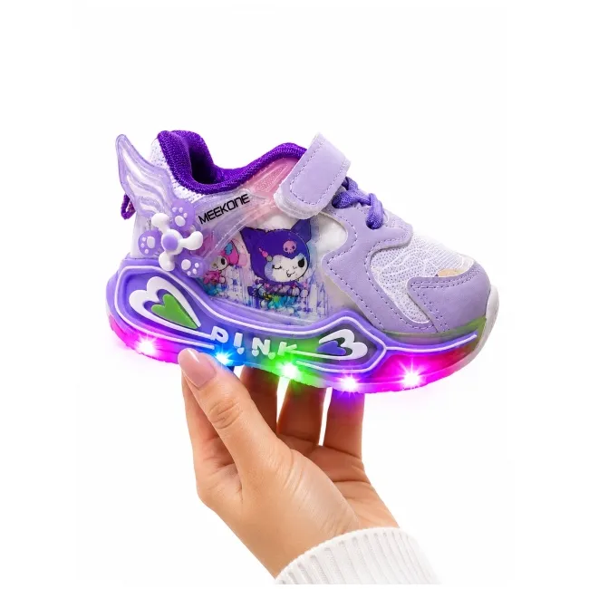 Pantofi sport cu luminite, model cu holograma, piele ecologica, fete, mov ad30-8-7-3