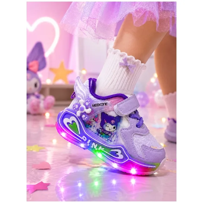 Pantofi sport cu luminite, model cu holograma, piele ecologica, fete, mov ad30-8-7-3