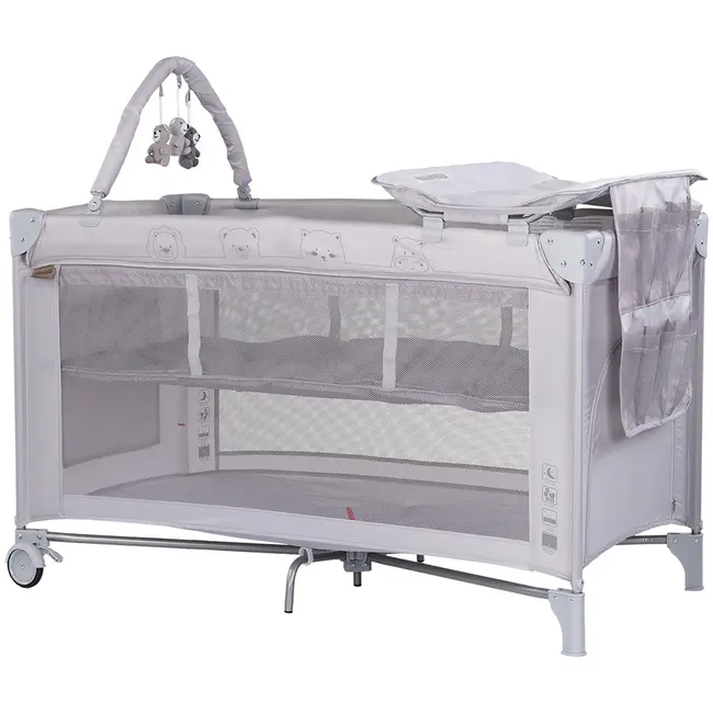 Patut pliabil cu saltea de infasat Chipolino Luna platinum HUBKOSILU261PL