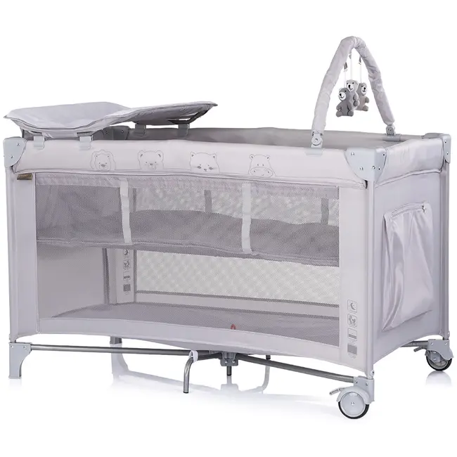 Patut pliabil cu saltea de infasat Chipolino Luna platinum HUBKOSILU261PL