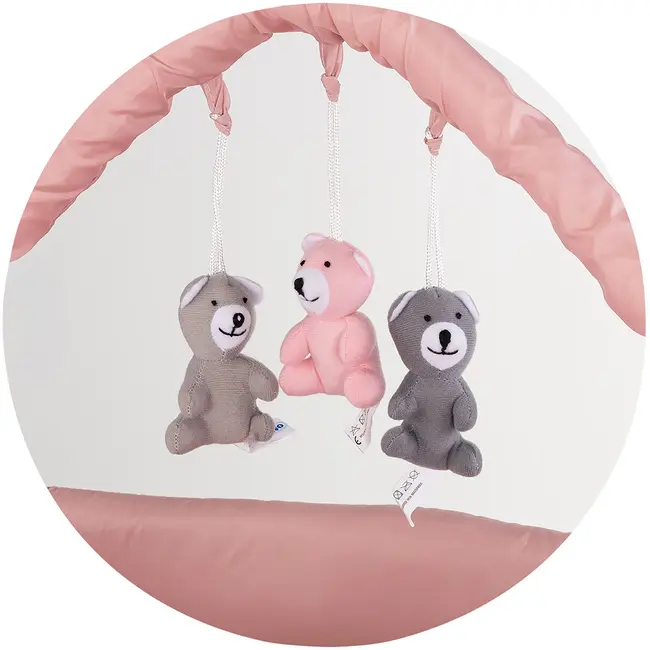 Patut pliabil cu saltea de infasat Chipolino Luna powder pink HUBKOSILU264PP