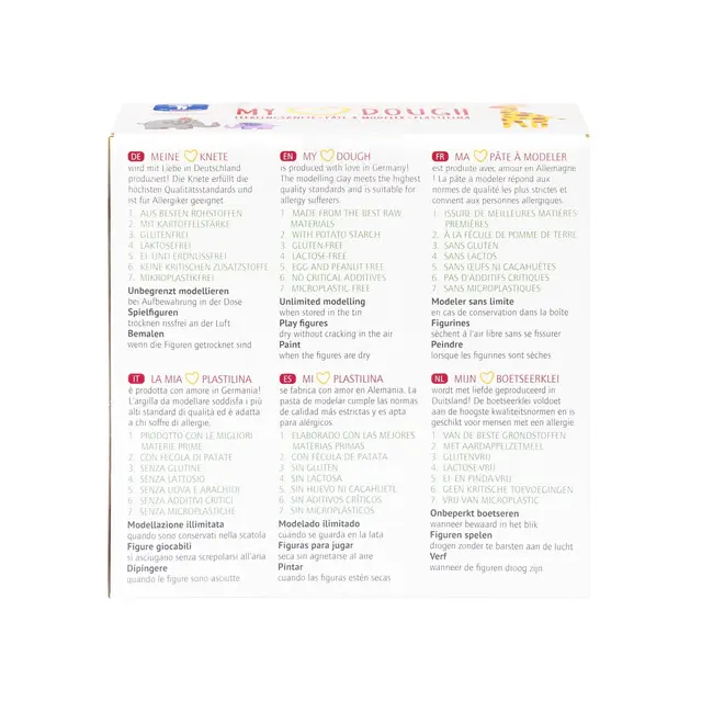 Plastilina my heart cu sclipici- 4 x 130 gr.
