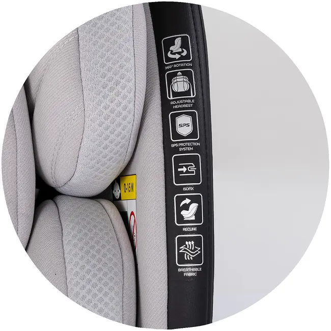 Scaun auto Chipolino Hypnotic Plus I-Size 40-150 cm cu sistem Isofix si sezut rotativ platinum HUBSTKHYPS0262PL