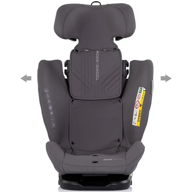 Scaun auto Chipolino Techno iGrow I-Size 40-150 cm cu sistem Isofix si sezut rotativ charcoal HUBSTKTHG02602CH
