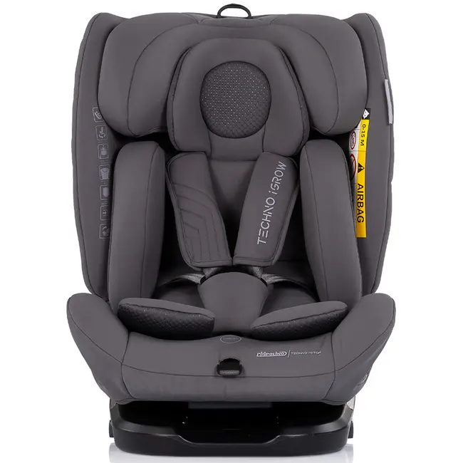 Scaun auto Chipolino Techno iGrow I-Size 40-150 cm cu sistem Isofix si sezut rotativ charcoal HUBSTKTHG02602CH