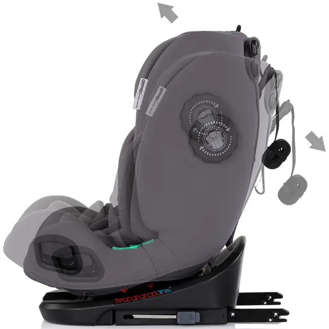 Scaun auto Chipolino Techno iGrow I-Size 40-150 cm cu sistem Isofix si sezut rotativ charcoal HUBSTKTHG02602CH