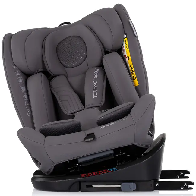 Scaun auto Chipolino Techno iGrow I-Size 40-150 cm cu sistem Isofix si sezut rotativ charcoal HUBSTKTHG02602CH