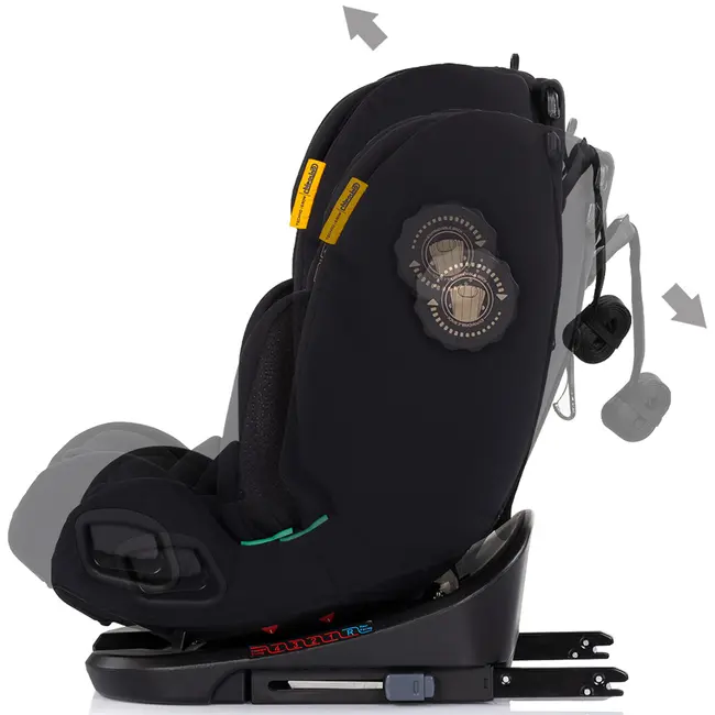 Scaun auto Chipolino Techno iGrow I-Size 40-150 cm cu sistem Isofix si sezut rotativ noir HUBSTKTHG02601NO