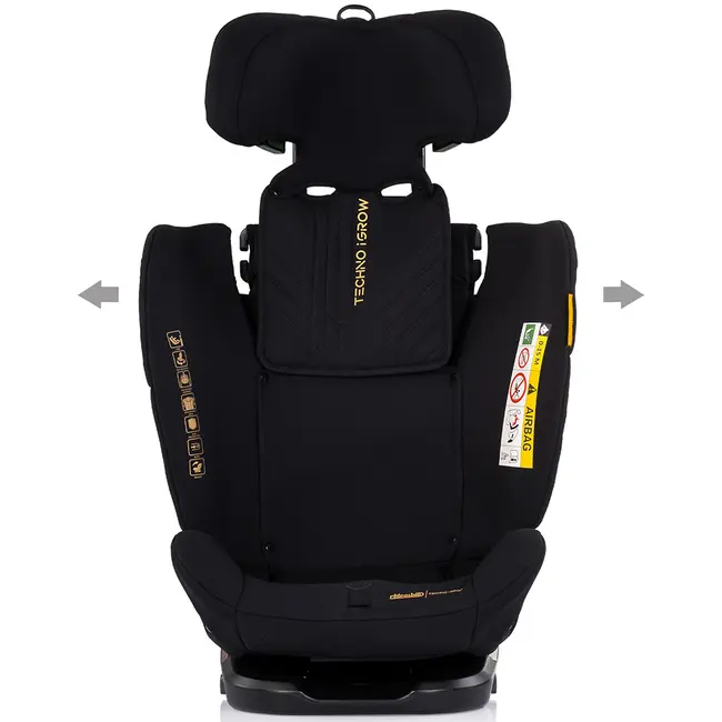 Scaun auto Chipolino Techno iGrow I-Size 40-150 cm cu sistem Isofix si sezut rotativ noir HUBSTKTHG02601NO