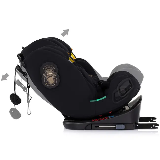 Scaun auto Chipolino Techno iGrow I-Size 40-150 cm cu sistem Isofix si sezut rotativ noir HUBSTKTHG02601NO