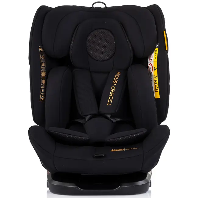 Scaun auto Chipolino Techno iGrow I-Size 40-150 cm cu sistem Isofix si sezut rotativ noir HUBSTKTHG02601NO