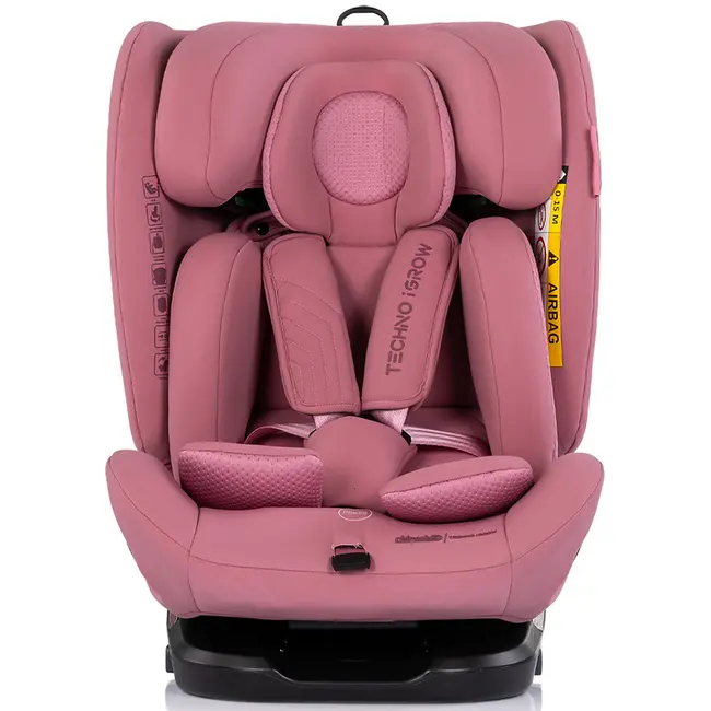 Scaun auto Chipolino Techno iGrow I-Size 40-150 cm cu sistem Isofix si sezut rotativ powder pink HUBSTKTHG02605PP