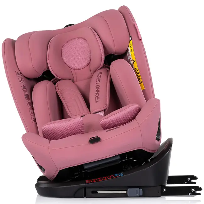 Scaun auto Chipolino Techno iGrow I-Size 40-150 cm cu sistem Isofix si sezut rotativ powder pink HUBSTKTHG02605PP